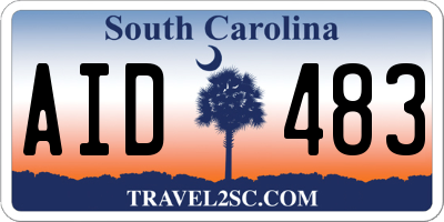 SC license plate AID483