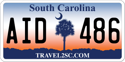 SC license plate AID486