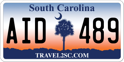 SC license plate AID489