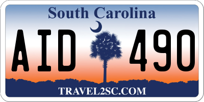 SC license plate AID490