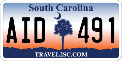 SC license plate AID491