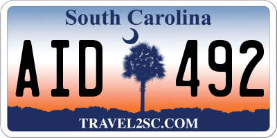 SC license plate AID492