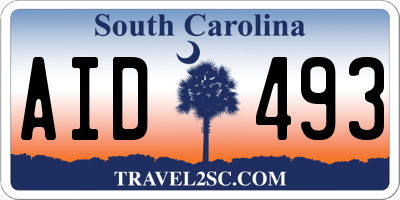 SC license plate AID493