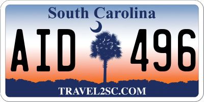 SC license plate AID496