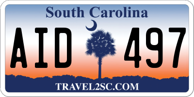 SC license plate AID497