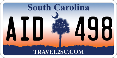 SC license plate AID498