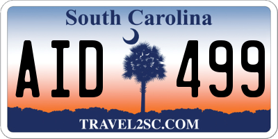 SC license plate AID499