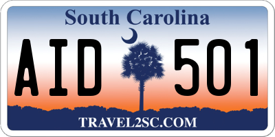 SC license plate AID501