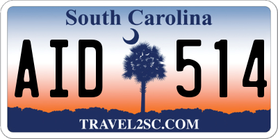 SC license plate AID514