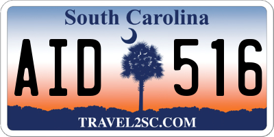 SC license plate AID516
