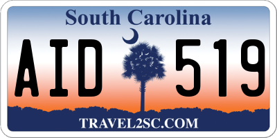 SC license plate AID519