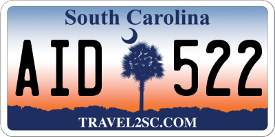 SC license plate AID522