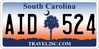 SC license plate AID524