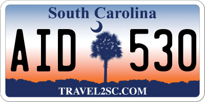 SC license plate AID530