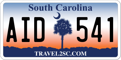 SC license plate AID541