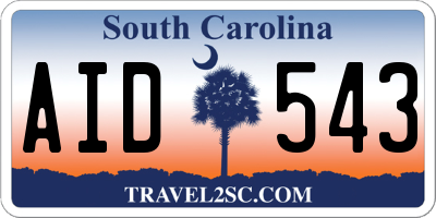 SC license plate AID543