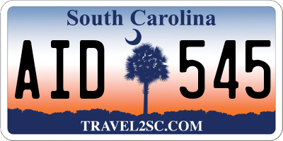 SC license plate AID545