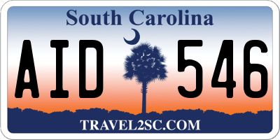 SC license plate AID546
