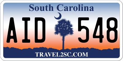 SC license plate AID548
