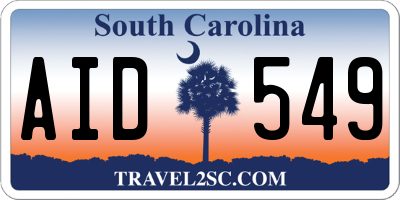 SC license plate AID549