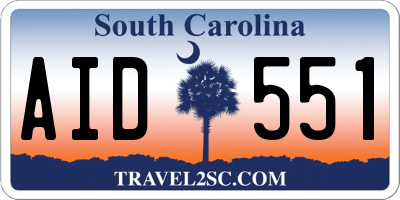 SC license plate AID551