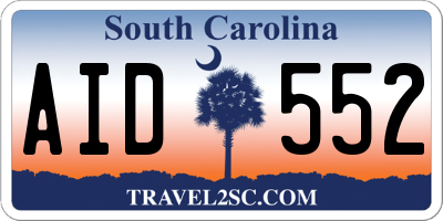 SC license plate AID552