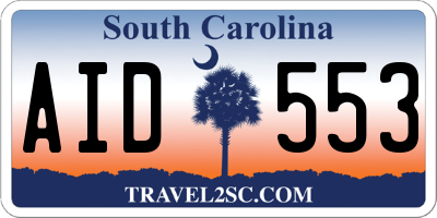 SC license plate AID553