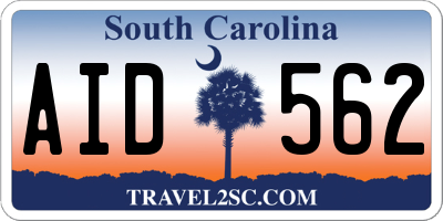 SC license plate AID562