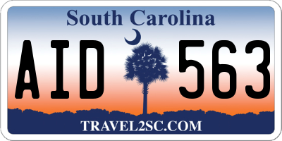 SC license plate AID563