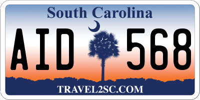 SC license plate AID568