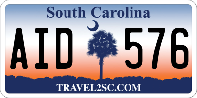 SC license plate AID576