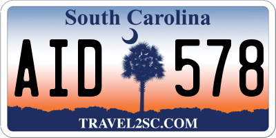 SC license plate AID578