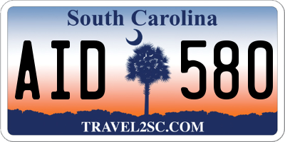 SC license plate AID580