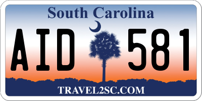 SC license plate AID581