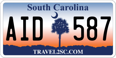 SC license plate AID587