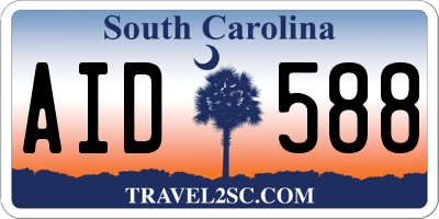 SC license plate AID588
