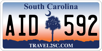 SC license plate AID592
