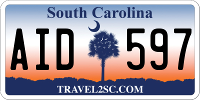 SC license plate AID597
