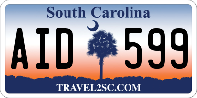 SC license plate AID599