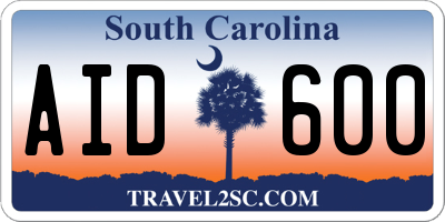 SC license plate AID600
