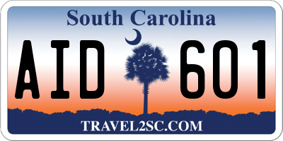 SC license plate AID601