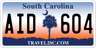 SC license plate AID604