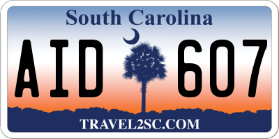 SC license plate AID607