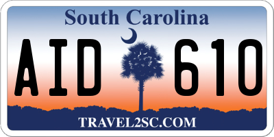 SC license plate AID610