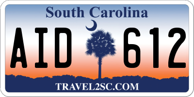 SC license plate AID612