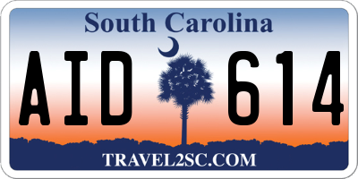 SC license plate AID614