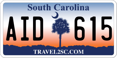 SC license plate AID615