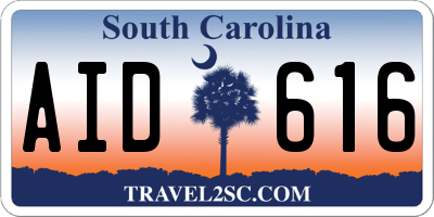 SC license plate AID616
