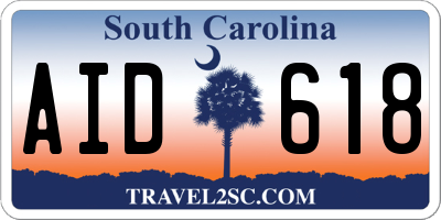 SC license plate AID618