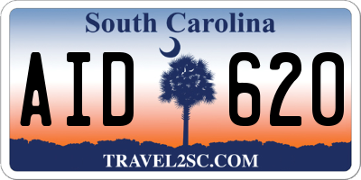 SC license plate AID620